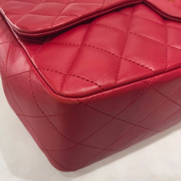 SOLD - Chanel Classic Single Flap Jumbo Red - Picture 10 of 11